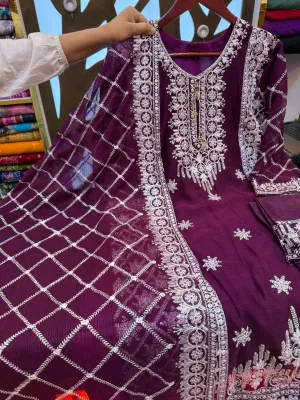 Luxury Chiffon Georgette Stitched Outfit